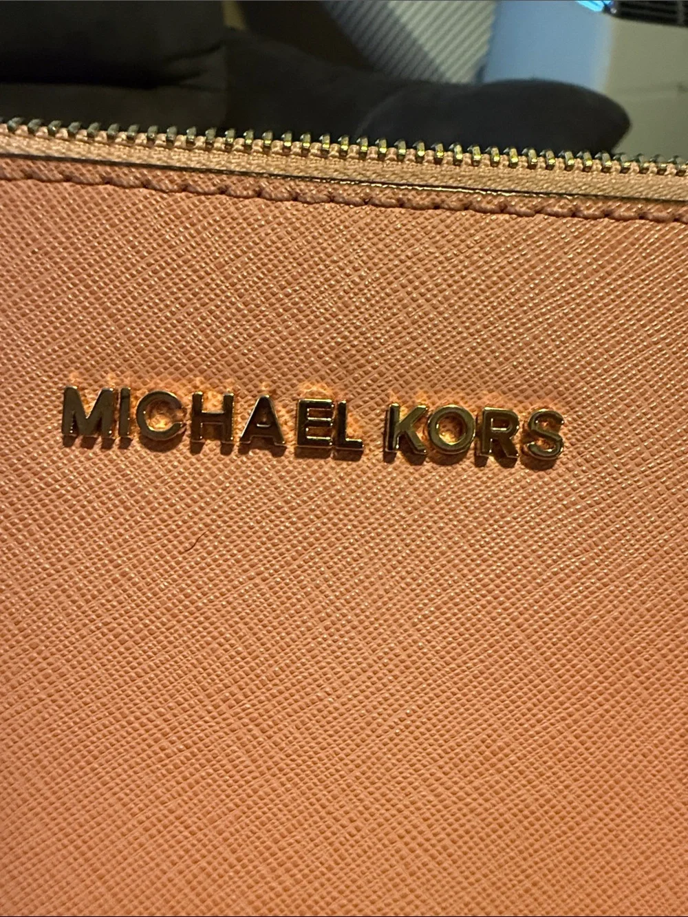 Michael Kors Orange Saffiano Dome Satchel - Gold Hardware